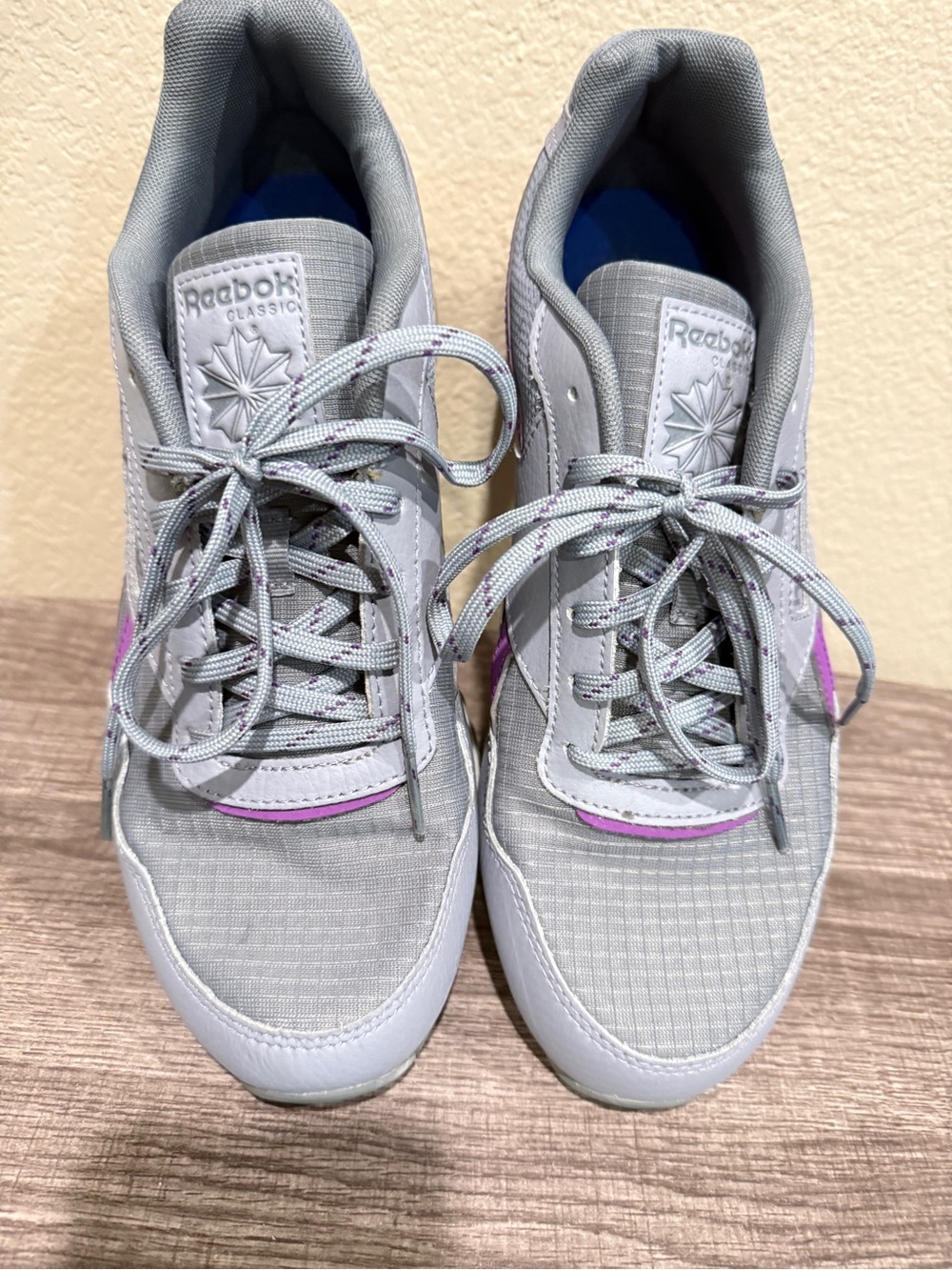 Reebok Women’s Light Gray & Purple Athletic Sneakers